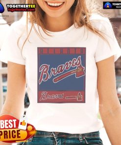 Vintage 1997 Atlanta Braves ladies tee featuring Nice Pro Player logo, perfect for baseball fans and collectors.