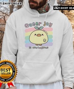 Nice Queer Joy Is Contagious Sugar And Sloth Hoodie featuring vibrant design celebrating LGBTQ+ pride and positivity.