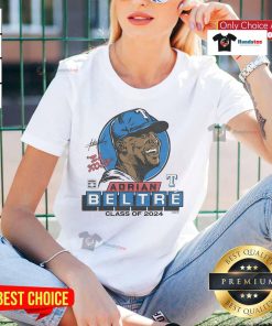 Adrian Beltre signature Class of 2024 ladies tee featuring Texas Rangers logo and stylish design for fans.