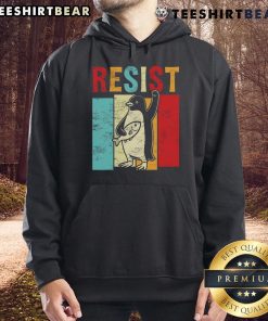 Nice Resist Resistance Penguin USA activism freedom protest hoodie showcasing vibrant design and strong message.
