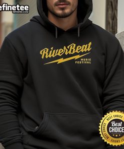 Nice Riverbeat Music Festival hoodie featuring a striking lightning bolt design, perfect for music lovers.