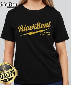 Ladies' tee featuring a lightning bolt design from the Nice Riverbeat Music Festival, perfect for music lovers.