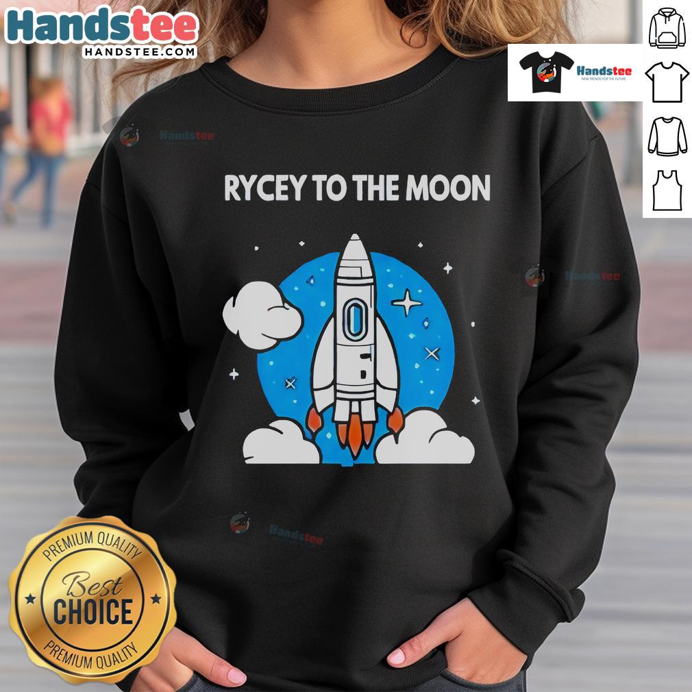 Nice Rycey To The Moon Sweatshirt Cozy Nice Rycey to the Moon sweatshirt featuring a stylish graphic design, perfect for casual outings and comfort.
