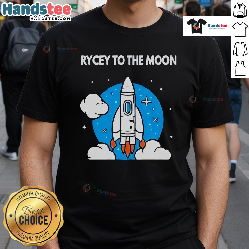 Nice Rycey To The Moon T Shirt Nice Rycey To The Moon T-Shirt featuring a vibrant graphic design of a rocket and moon, perfect for space enthusiasts.