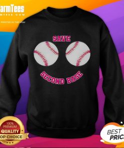 Cozy Nice Save Second Base sweatshirt in navy blue, perfect for baseball fans and casual wear.