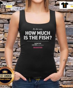 Nice scooter design on a 'How Much Is The Fish' tank top, perfect for summer style and music lovers.