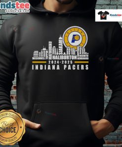 Indiana Pacers players hoodie featuring a stylish skyline design for 2024-2025 season.