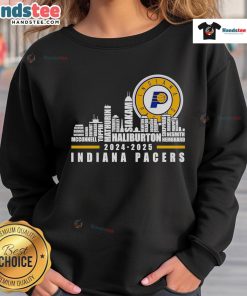 Indiana Pacers players name sweatshirt featuring a stylish skyline design for 2024-2025 season.