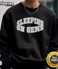 Cozy Nice Sleeping on Gems logo sweatshirt featuring vibrant colors and a stylish design, perfect for casual wear.