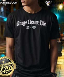 Alt Text: Snoop Dogg Los Angeles Kings X 2Pac Kings Never Die T-Shirt featuring iconic designs and vibrant colors.