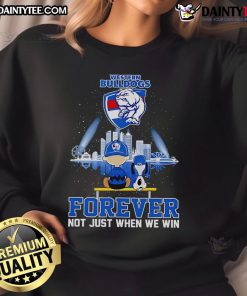 Nice Snoopy and Charlie Brown sweatshirt for Western Bulldogs fans, celebrating loyalty not just in victory.