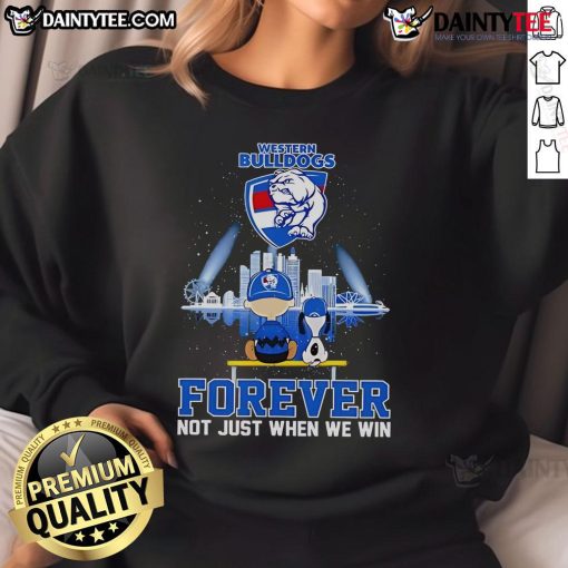 Nice Snoopy and Charlie Brown sweatshirt for Western Bulldogs fans, celebrating loyalty not just in victory.