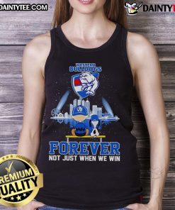 Nice Snoopy and Charlie Brown tank top featuring Western Bulldogs Forever slogan, perfect for fans and casual wear.