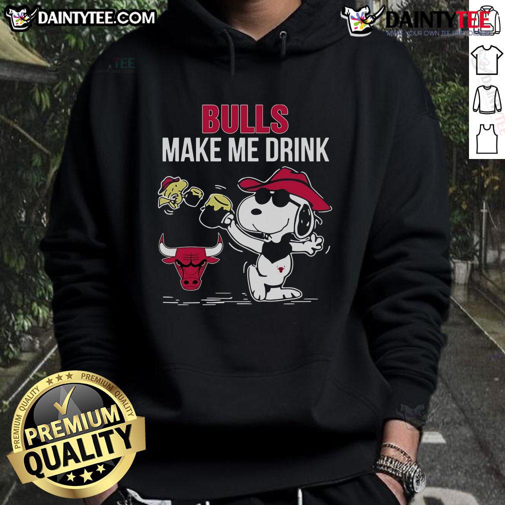 Nice Snoopy And Woodstock Chicago Bulls Make Me Drink Hoodie Nice Snoopy and Woodstock Chicago Bulls hoodie design featuring playful characters and vibrant team colors.