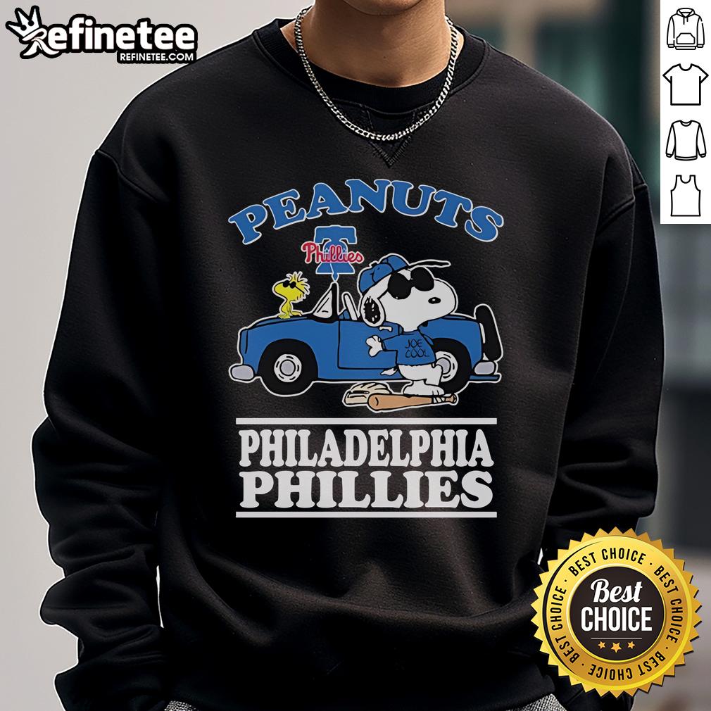 Nice Snoopy And Woodstock The Peanuts Philadelphia Phillies Joe Cool Sweatshirt Nice Snoopy and Woodstock Peanuts sweatshirt featuring Joe Cool design, perfect for Philadelphia Phillies fans.