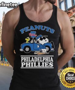 Nice Snoopy and Woodstock tank top featuring Joe Cool design for Philadelphia Phillies fans Peanuts merchandise.