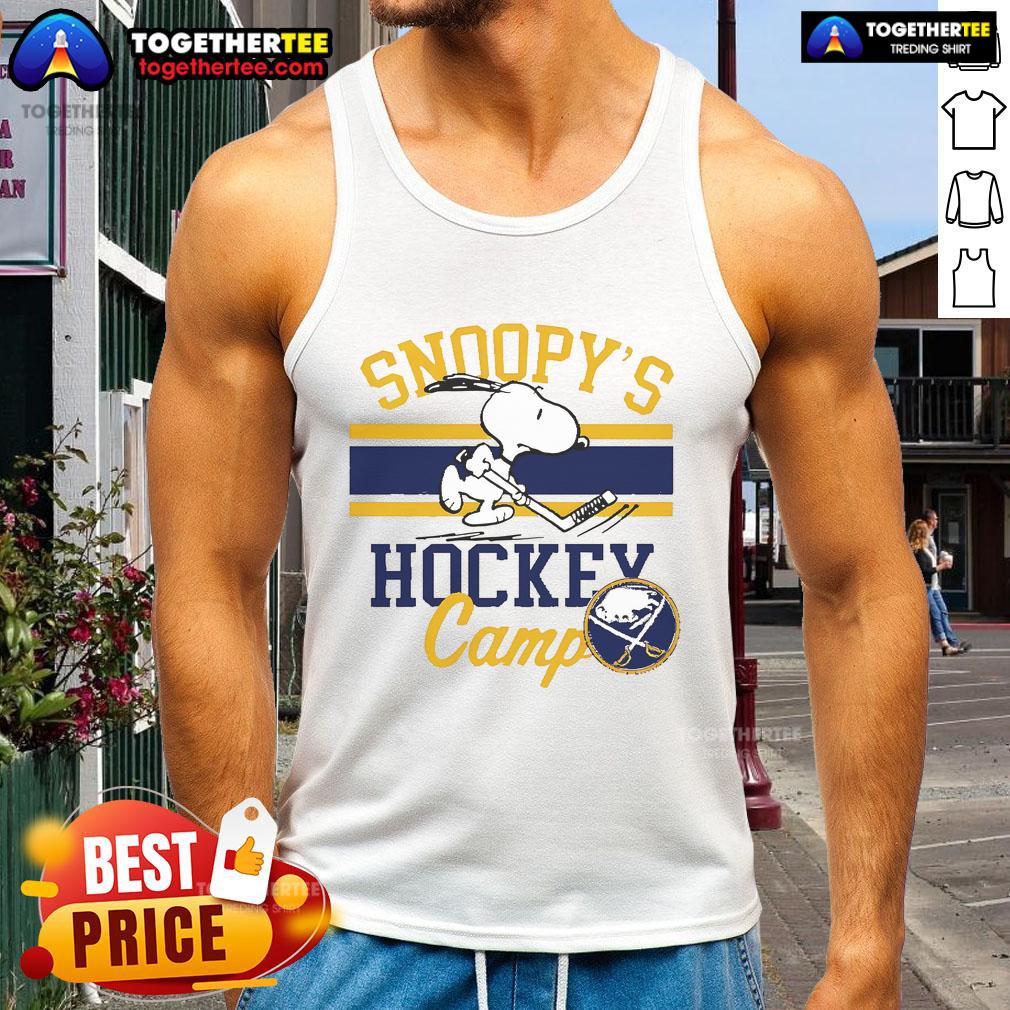 Nice Snoopy Buffalo Sabres Snoopy'S Camp Tank Top Buffalo Sabres Snoopy Camp tank top featuring a playful Snoopy design, perfect for fans and summer wear.