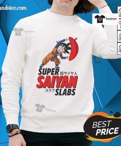 Alt Text: Nice Son Goku Super Saiyan Slabs Sweatshirt featuring vibrant design and comfortable fit for anime fans.