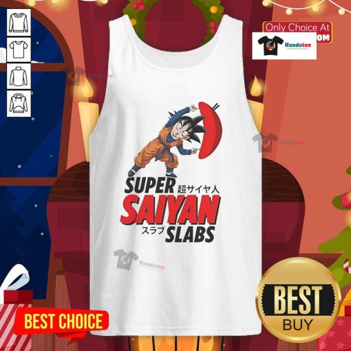 Alt Text: Nice Son Goku Super Saiyan Slabs Tank Top featuring vibrant artwork of Goku in Super Saiyan form.