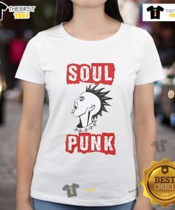 Stylish Nice Soul Punk Girl Head graphic on a women's tee, perfect for trendy fashion lovers.