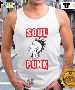 Nice soul punk girl wearing a stylish tank top, showcasing a trendy urban fashion vibe.