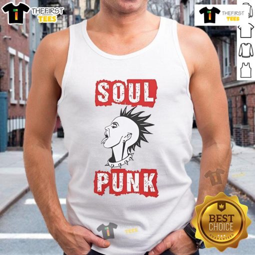 Nice soul punk girl wearing a stylish tank top, showcasing a trendy urban fashion vibe.
