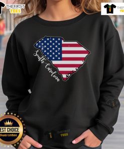 Cozy sweatshirt featuring a stylish map of South Carolina, USA, perfect for showcasing your love for the Palmetto State.