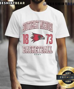 Alt Text: Southeast Missouri State Redhawks basketball T-shirt featuring team logo and vibrant colors, perfect for fans.