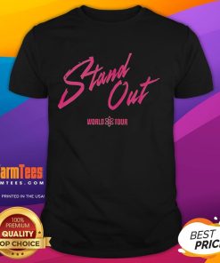 Nice Stand Out World Tour T-Shirt featuring vibrant colors and unique design, perfect for music lovers and concertgoers.