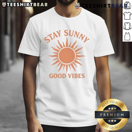 Nice Stay Sunny Good Vibes T-Shirt in vibrant yellow, perfect for casual wear and spreading positivity.