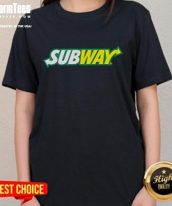 Nice Subway Logo on a Catering Ladies Tee, showcasing vibrant design for food service apparel.