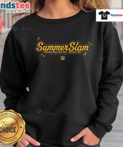 Nice SummerSlam Saturday August 3rd 2024 Cleveland Ohio WWE sweatshirt featuring bold graphics and vibrant colors.