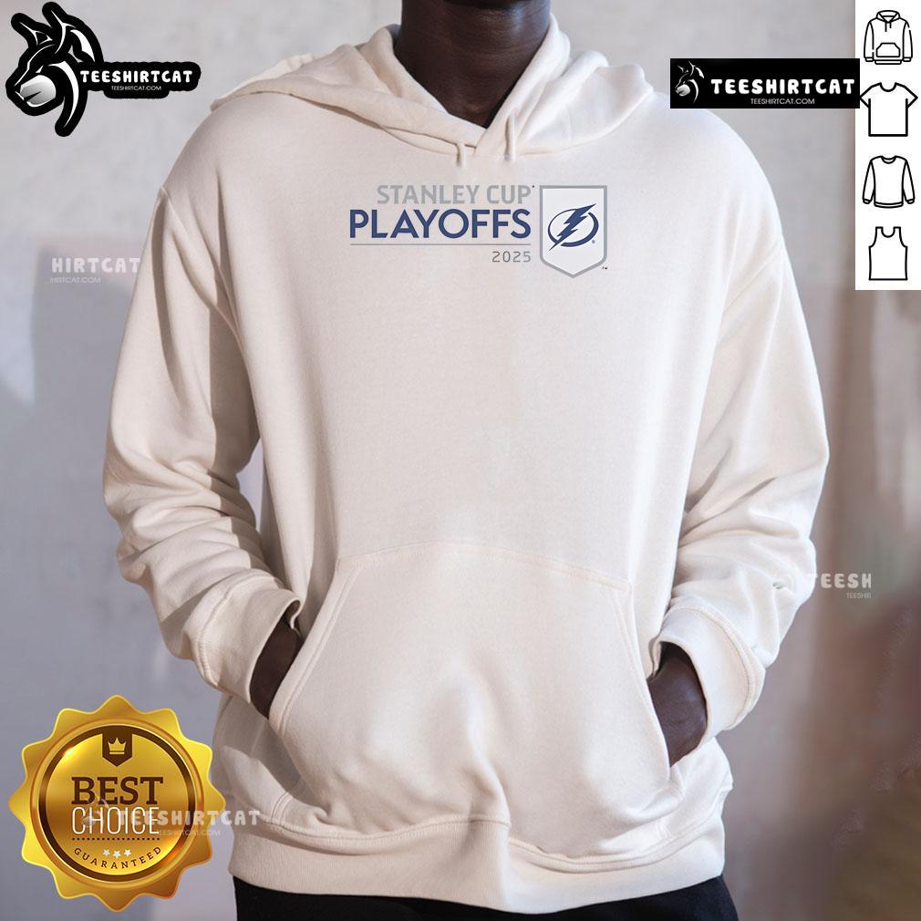 Nice Tampa Bay Lightning 2025 Nhl Stanley Cup Playoffs Champions Hoodie Alt Text: 2025 NHL Stanley Cup Playoffs Champions hoodie featuring Tampa Bay Lightning logo and design.