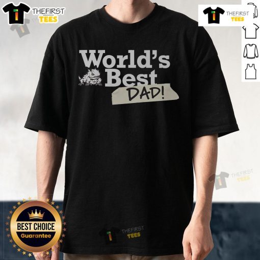 Nice TCU Horned Frogs World's Best Dad T-Shirt featuring vibrant colors and a stylish design for proud fathers.