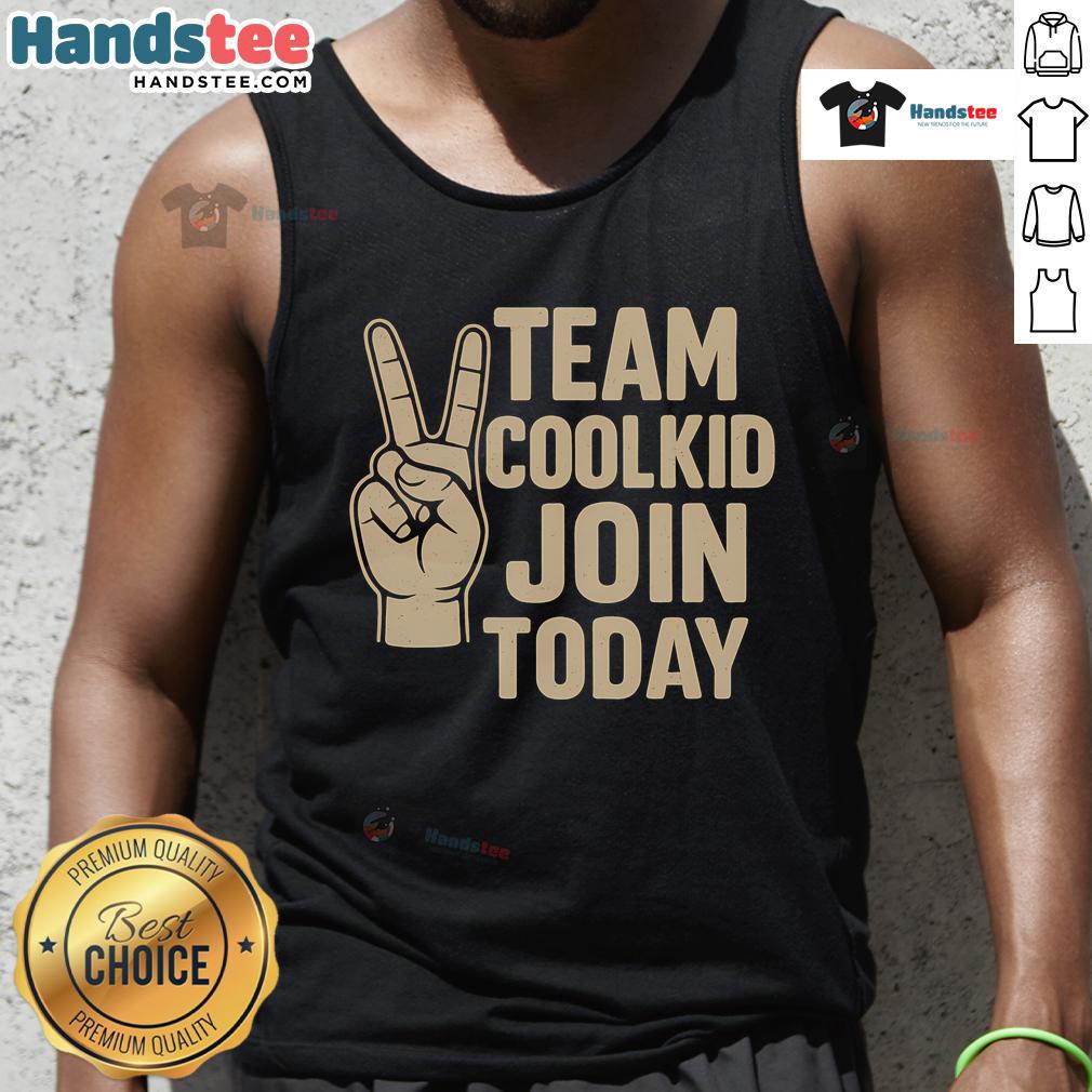 Nice Team Coolkid Join Today Tank Top Cool kid wearing a 'Join Today' tank top, showcasing team spirit and style, perfect for summer activities.