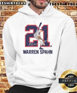 Signature hoodie featuring Warren Spahn, Baseball Hall of Fame member, perfect for fans of Nice Teambrown apparel.