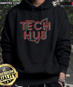 Stylish Nice Tech Hub Ohio hoodie displayed on a hanger, showcasing modern design and vibrant colors for tech enthusiasts.
