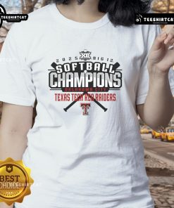 Alt Text: 2025 Big 12 Softball Conference Champions Texas Tech Red Raiders Ladies Tee showcasing team pride and spirit.