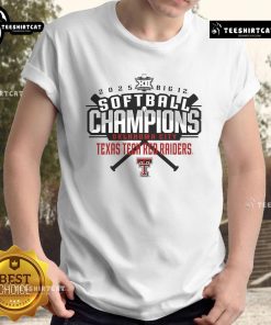 Alt Text: Texas Tech Red Raiders 2025 Big 12 Softball Conference Tournament Champions T-Shirt in vibrant colors.