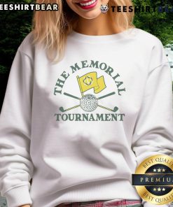 Alt Text: Nice The Memorial Tournament Pin Flag Sweatshirt featuring vibrant colors and a commemorative design for golf fans.