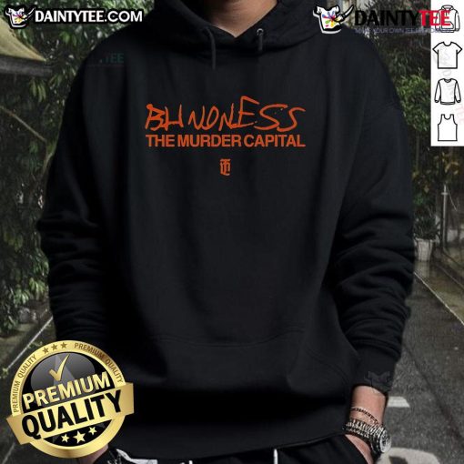 Nice-The-Murder-Capital blindfolded figure wearing an orange hoodie, symbolizing themes of awareness and urban challenges.