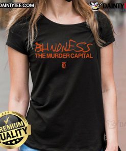 Nice-The-Murder-Capital-Blindness-Orange-Ladies-Tee featuring bold graphic design on a vibrant orange background.