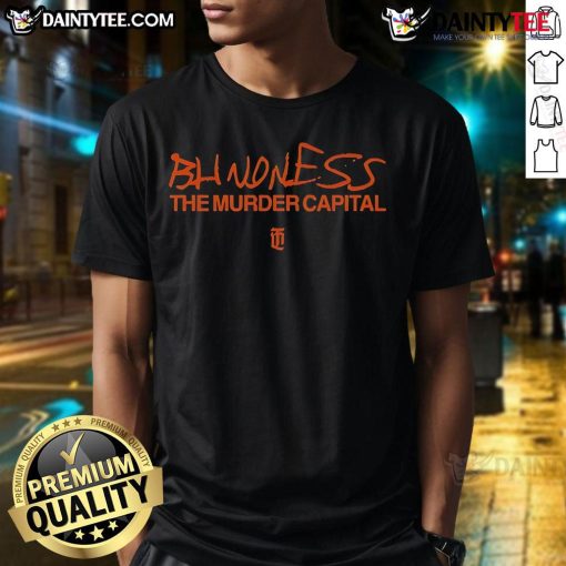 Nice The Murder Capital Blindness orange T-shirt featuring bold graphic design, perfect for fans of the band.