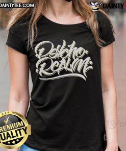 Nice The Psycho Realm Quaesar Script Ladies Tee featuring bold graphic design on a stylish women's t-shirt.