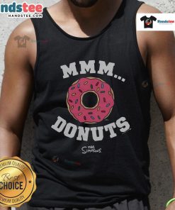 Nice The Simpsons Mmm Donuts tank top featuring Homer Simpson enjoying a delicious donut in vibrant colors.