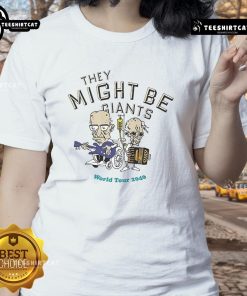 Nice They Might Be Giants World Tour 2040 Ladies Tee featuring vibrant design and comfortable fit for fans.