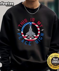 Cozy 'Nice This Is My Peace Sign' sweatshirt featuring a colorful peace sign design, perfect for casual wear.