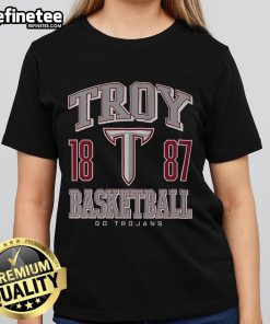 Nice Troy Trojans Basketball Ladies Tee showcasing team spirit with vibrant colors and stylish design for female fans.