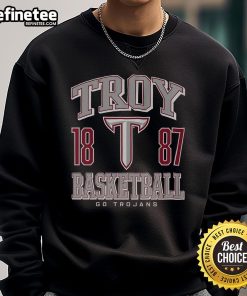Nice Troy Trojans Basketball Sweatshirt featuring team colors and logo for fans and players, perfect for game day.