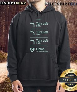Rotowear hoodie featuring 'Nice Turn Left, Go Home, You Have Arrived Safely' design, perfect for cozy, casual wear.